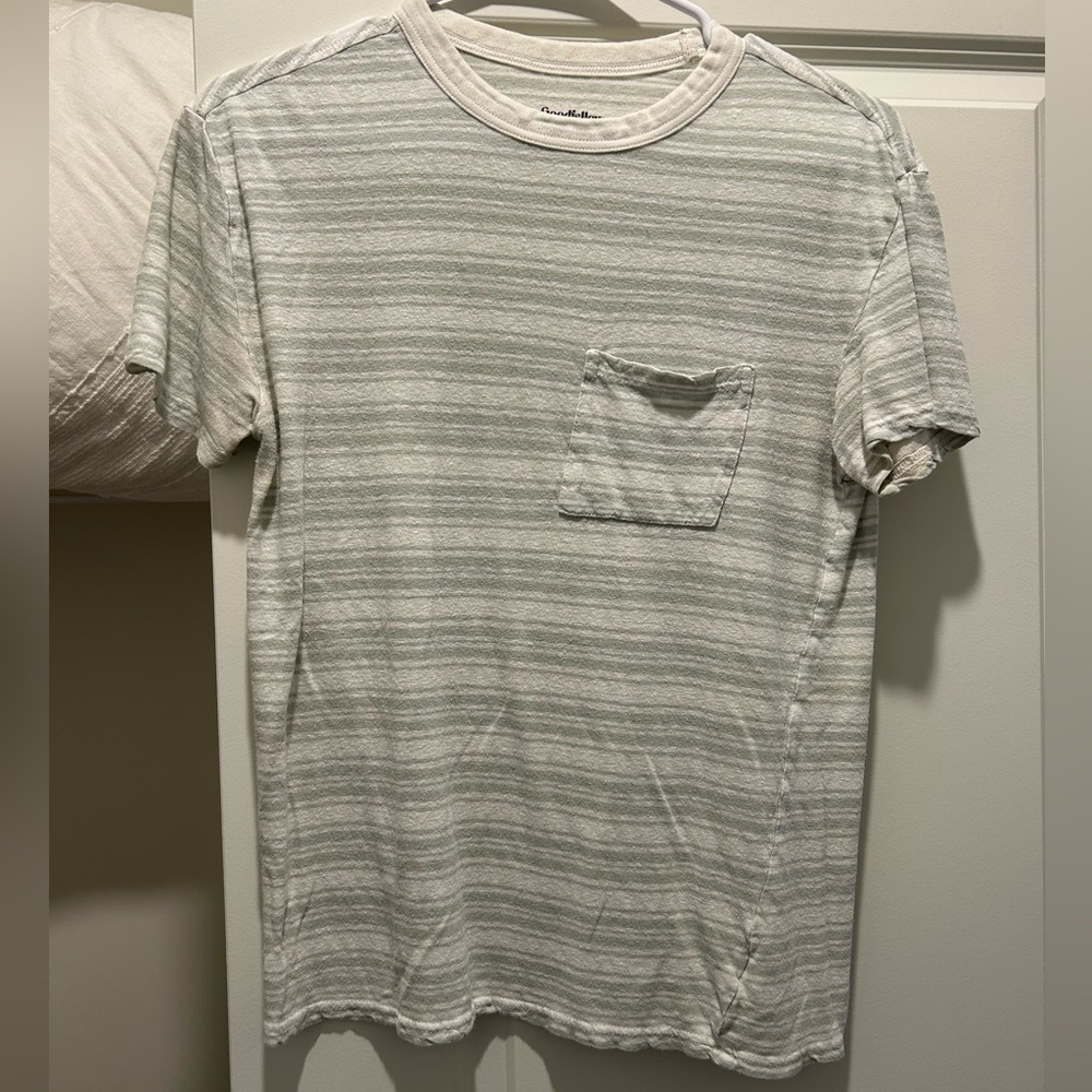 Goodfellow & Co Mens Teal Striped T-Shirt